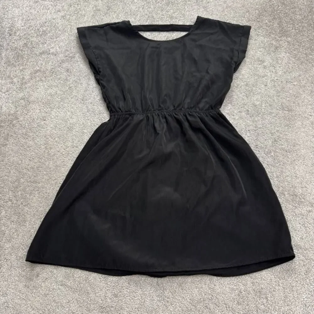 Pink Republic Cut Out A-Line Mini Dress Women Medium Black Elastic Waist Classic